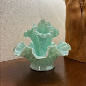 Fenton Mint Green Hobnail Vase